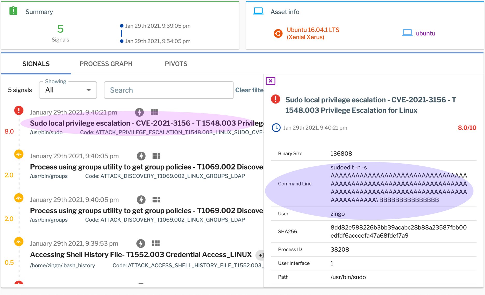 Sudo Local Privilege Escalation (CVE20213156) Detection With Osquery